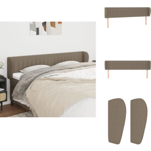 vidaXL Hoofdbord - Hoofdborden - Hoofdeinde - Houten Hoofdbord - Hoofdbord met randen 203x23x78/88 cm stof taupe