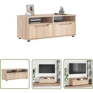 vidaXL Tv-meubel VISNES - 100x40x38 cm - Sonoma eiken Tv Meubel - Tv Kast - Salontafel - Houten Tv Stand - VidaXL