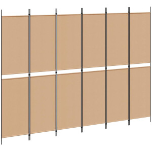vidaXL - 6-Paneel - Kamerscherm - Beige - 300 - x - 220 - cm - Stof