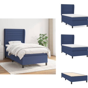 vidaXL Boxspring - Boxsprings - Bed - Slaapmeubel - Boxspring met matras stof blauw 80x200 cm