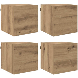 vidaXL - Wandgemonteerde - TV-kast - Artisanaal - eiken - 30,5 - x - 30 - x - 30 - cm