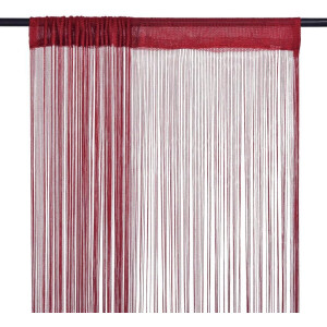 vidaXL - Dradengordijnen - 100x250 - cm - wijnrood - 2 - st
