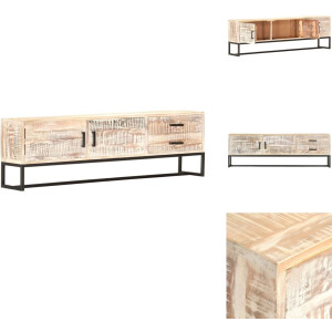 vidaXL Tv-meubel - Tv-meubelen - Tv-meubels - Tv-meubilair - Tv-meubel 140x30x45 cm massief acaciahout wit