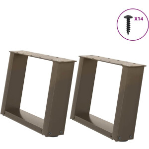 vidaXL - Salontafelpoten - 2 - st - U-vormig - 50x(30-31) - cm - staal - naturel