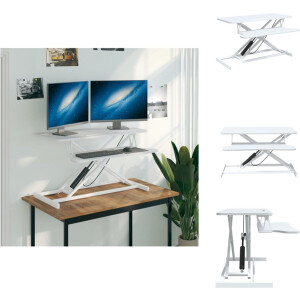vidaXL Bureau - Bureaus - Werkstation - Computerbureau - Bureau verstelbaar 90x40x(13-41,5) cm staal en bewerkt hout