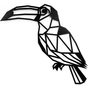 Houten Dierenkop • Houten Toekan • Dierenkop Toekan • Mega • Zwart MDF • Houten Dier • Wandecoratie