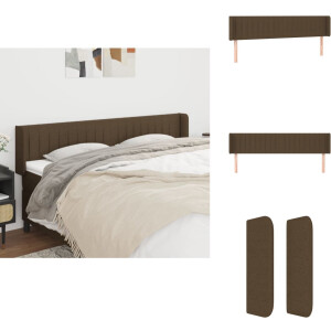 vidaXL Hoofdbord - Hoofdborden - Hoofdeinde - Houten Hoofdbord - Hoofdbord met randen 163x16x78/88 cm stof donkerbruin