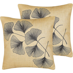 BELIANI WAKAD - Sierkussen set van 2 - Beige - 45 x 45 cm - Polyester
