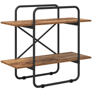 vidaXL - Boekenplank - 2-laags - 60 - x - 35 - x - 70 - cm - PB - Eikenhout
