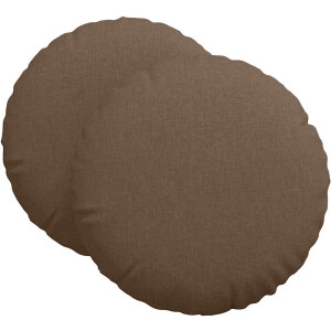 vidaXL - Zitkussens - 2 - st - Stof - Bruin - Ø60 - x - 21 - cm