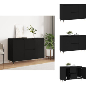 vidaXL Dressoir - Dressoirs - Opbergkast - Buffet - Dressoir 104x35x70 cm bewerkt hout zwart