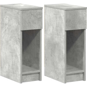 vidaXL - Nachtkastjes - 2 - st - met - lade - 20x36x60 - cm - betongrijs