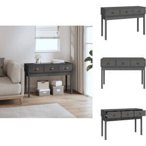 vidaXL Wandtafel - Wandtafels - Consoletafel - Houten Wandtafel - Wandtafel 114x40x75 cm massief grenenhout grijs