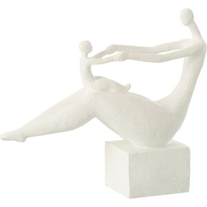 J-Line decoratie Moeder + Kind Op Knieen - polyresin - wit