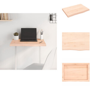 vidaXL Tafelblad - Tafelbladen - Vervangend Tafelblad - Vervangend Houten Tafelblad - Tafelblad 60x40x(2-4) cm onbehandeld massief eikenhout