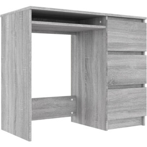 vidaXL - Bureau - 90x45x76 - cm - bewerkt - hout - grijs - sonoma - eikenkleurig
