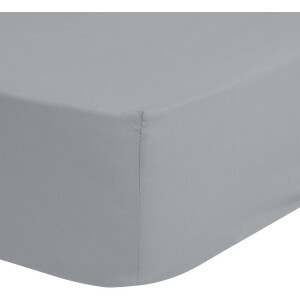 Good Morning hoeslaken effen kleur - 2 persoons 140x200 cm - Zilver - 100% Katoen jersey