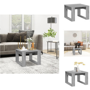vidaXL - Bijzettafel - 50x50x35 - cm - bewerkt - hout - grijs - sonoma - eikenkleurig