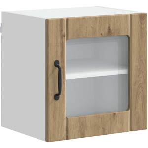 vidaXL - Wandglas - Kasten - LUCCA - Artisanaal - eiken - 40 - x - 31 - x - 40 - cm