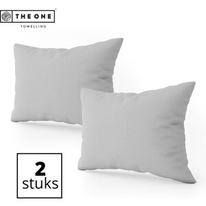 The One Bedding Kussenslopen set - 60 x 70 cm - 2 Stuks - Beddengoed - Katoen/Satijn - Lichtgrijs