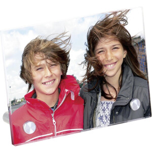 Glasfoto in kleur met houders. Afm: 90 x 120 x 6 mm