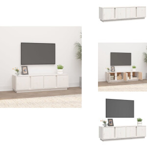vidaXL Tv Kast - Tv Kasten - Tv Meubel - Tv Meubels - Tv-meubel 140x40x40 cm massief grenenhout wit