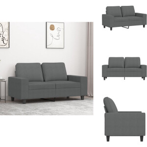 vidaXL 2-zitsbank - 2-zitsbanken - Bank - Tweezitsbank - Tweezitsbank 120 cm stof donkergrijs