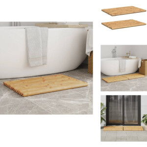 vidaXL - Badmatten - 2 - st - 70x50 - cm - bamboe