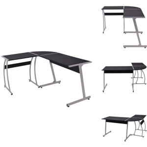 vidaXL Bureau - Bureaus - Buro - Hoekbureau - Hoekbureau L-vormig zwart