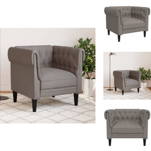 vidaXL Fauteuil Chesterfield-stijl - Taupe - Stof Chesterfield Fauteuil - Fauteuils - Lounge <a title="stoel vergelijken" href="https://furn.nl/stoelen">stoel</a> - Vintage <a title="stoel vergelijken" href="https://furn.nl/stoelen">stoel</a> - Designstoel