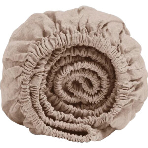 Yumeko hoeslaken gewassen linnen dusty roze 180x210x30 - Biologisch & ecologisch