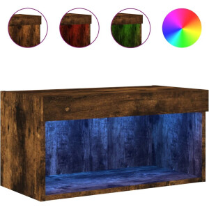 vidaXL - Tv-meubel - met - LED-verlichting - 60x30x30 - cm - gerookt - eikenkleurig