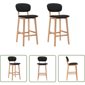 vidaXL Eetkamerstoelen - Barstühlen - Barkrukken 2 st stof zwart - Zwarte Barkrukken - Design Meubels - Stoffen Barkrukken