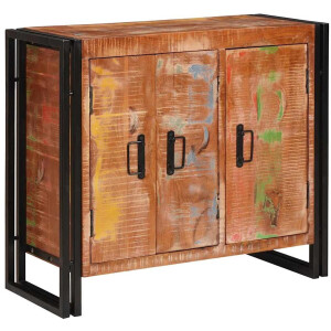 vidaXL - Dressoir - met - deuren - Bruin - Massief - Gerecycled - Hout - en - Metaal