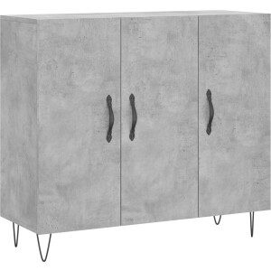 vidaXL - Dressoir - 90x34x80 - cm - bewerkt - hout - betongrijs