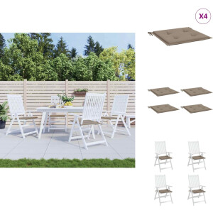 vidaXL Bankkussen - Bankkussens - Stoelkussen - Rugkussen - Tuinstoelkussens 4 st 50x50x3 cm oxford stof taupe