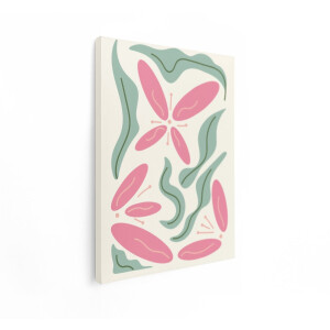 Artaza Canvas Schilderij Abstracte Bloemen - 60x80 cm - Wanddecoratie Abstract - Muurdecoratie Bloemen - Decoratie Roze - Schilderijen Op Canvas