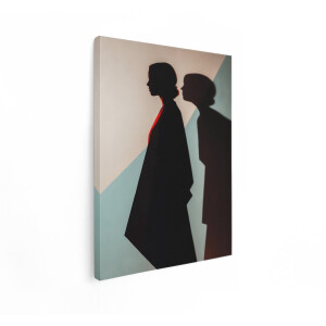 Artaza Canvas Schilderij Silhouet Vrouw - 60x80 cm - Wanddecoratie Abstract - Muurdecoratie Modern - Decoratie Woonkamer - Schilderijen Op Canvas