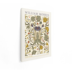 Artaza Canvas Schilderij William Morris Klassieke Bloempatroon met Vintage Botanische Illustratie - 30x40 cm - Klein - Wanddecoratie Woonkamer - Schilderijen - Muurdecoratie