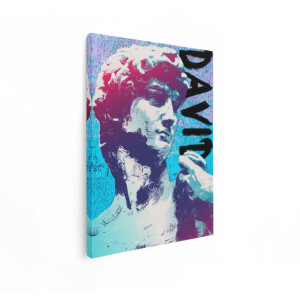 Artaza Canvas Schilderij Moderne Interpretatie van Michelangelo'S David met Levendige Kleurovergangen - 90x120 cm - Groot - Wanddecoratie Woonkamer - Schilderijen - Muurdecoratie