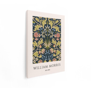 Artaza Canvas Schilderij Bloemen William Morris - 90x120 cm - Wanddecoratie Vintage - Muurdecoratie Art Nouveau - Decoratie Woonkamer
