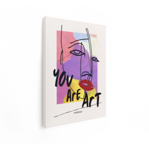 Artaza Canvas Schilderij Vrouw - 30x40 cm - Wanddecoratie Abstract Modern - Muurdecoratie Line Art - Kamer Accessoires Kleurrijk