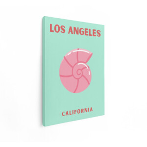 Artaza Canvas Schilderij Schelp - 90x120 cm - Wanddecoratie Los Angeles - Muurdecoratie Californië - Decoratie Minimalistisch - Roze