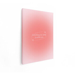 Artaza Canvas Schilderij Inspirerende Tekst 'Everything You Need Is Within You' met Sterren en Gradiënt - 30x40 cm - Klein - Wanddecoratie Woonkamer - Schilderijen - Muurdecoratie