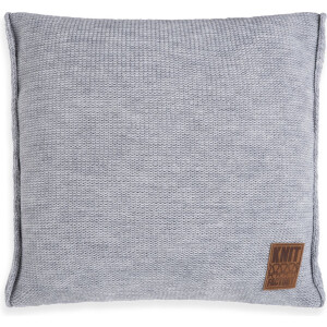 Knit Factory Uni Sierkussen - Vierkant kussen - Kussen woonkamer - Bank kussen - Decoratie kussen - Licht Grijs - 50x50 cm - Kussenhoes inclusief kussenvulling
