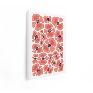 Artaza Canvas Schilderij Abstract - 30x40 cm - Wanddecoratie Bloemen - Muurdecoratie Boho - Schilderijen Op Canvas Klaprozen - Roze
