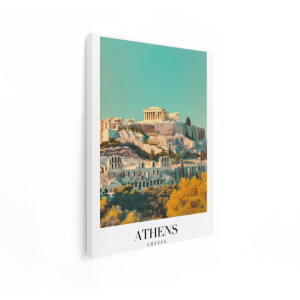 Artaza Canvas Schilderij Iconische Akropolis in Athene met Parthenon en Oude Ruïnes - Griekenland - 60x80 cm - Wanddecoratie Woonkamer - Schilderijen - Muurdecoratie