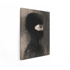 Artaza Canvas Schilderij Vrouw Met Hoed - 30x40 cm - Wanddecoratie Portret - Muurdecoratie Zwart Wit Vintage - Schilderijen Op Canvas
