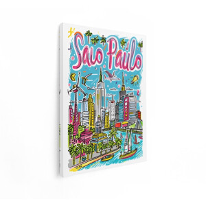 Artaza Canvas Schilderij Skyline São Paulo - 60x80 cm - Wanddecoratie Stad - Muurdecoratie Kleurrijk - Decoratie Woonkamer