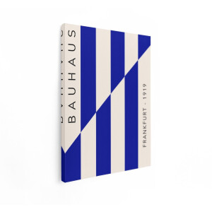 Artaza Canvas Schilderij Abstract Bauhaus - 30x40 cm - Wanddecoratie Modern - Muurdecoratie Minimalistisch - Schilderijen Op Canvas Blauw